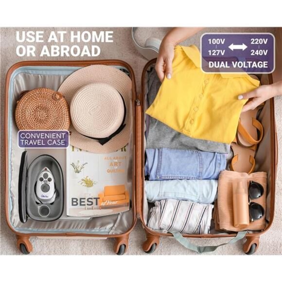 The Quilted Bear Mini Iron - Lightweight Mini Steam Iron with Ceramic Sole Base - Picture 6 of 7